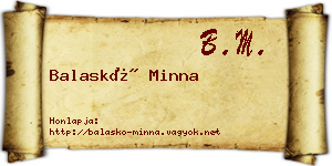 Balaskó Minna névjegykártya